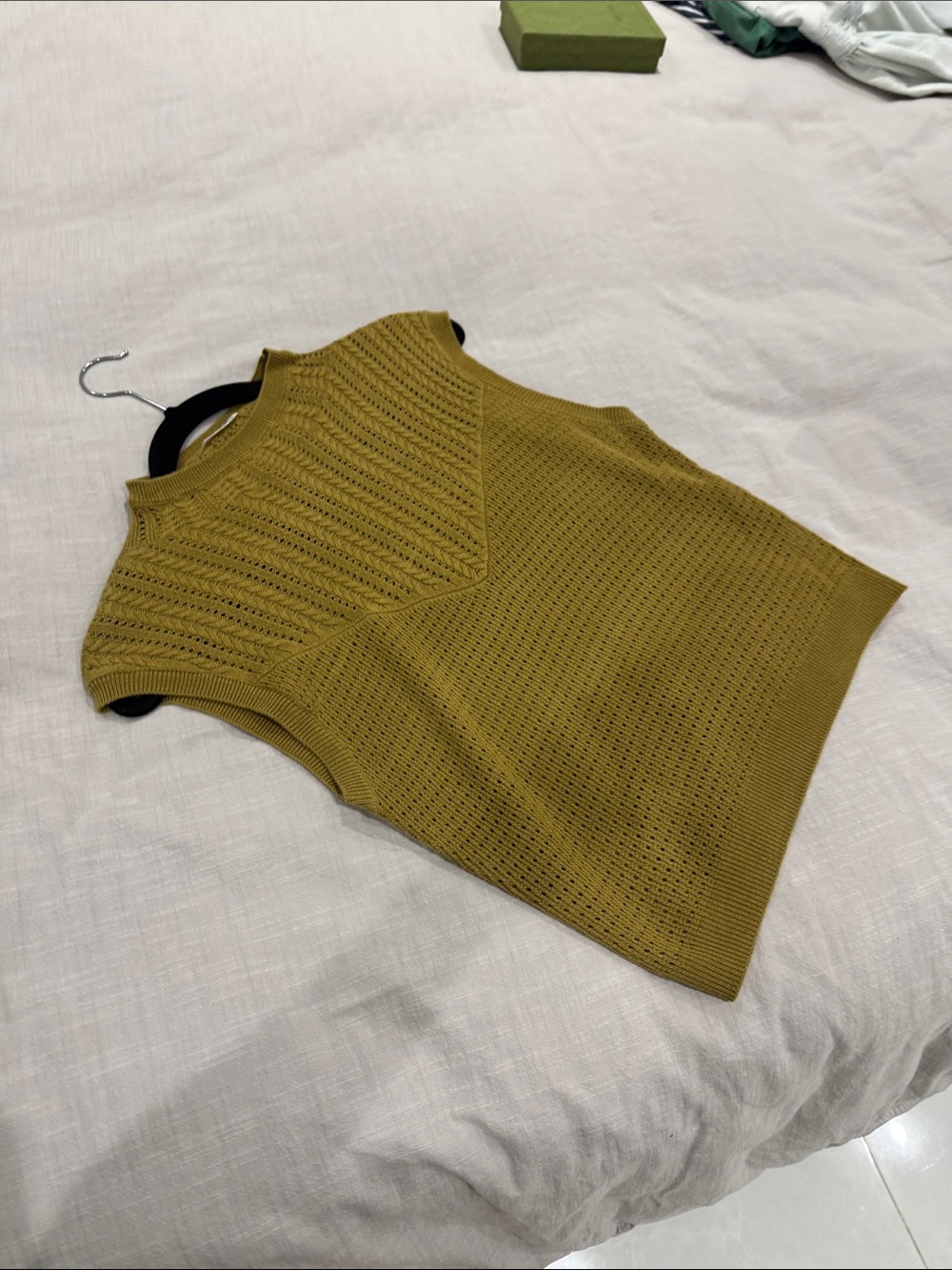 Free People Textured Knit Tank in Olive